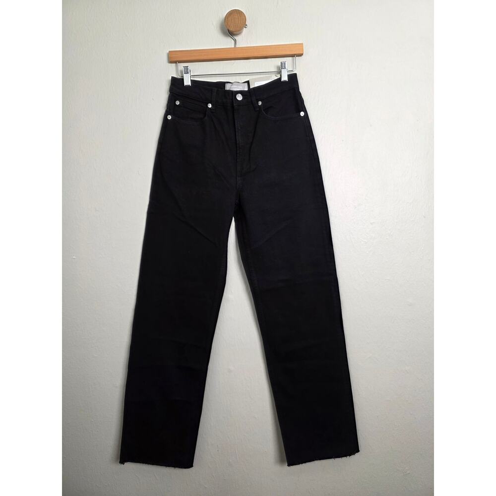 NWT Everlane The Way-High Straight Leg Black Denim Jeans Size 25 Long